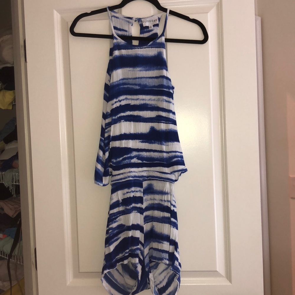 Blue and White Romper